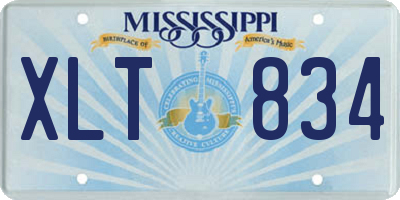 MS license plate XLT834