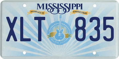 MS license plate XLT835