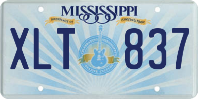 MS license plate XLT837