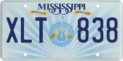 MS license plate XLT838