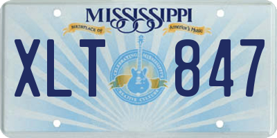 MS license plate XLT847