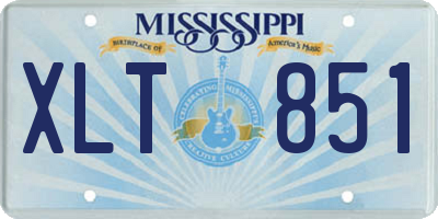 MS license plate XLT851