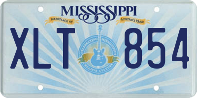 MS license plate XLT854