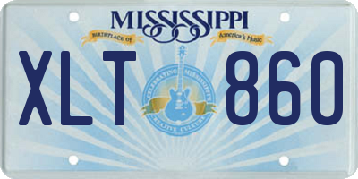 MS license plate XLT860