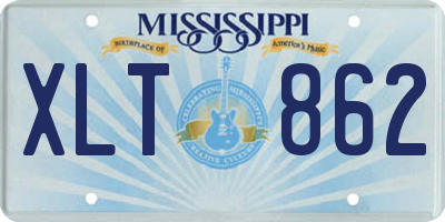 MS license plate XLT862