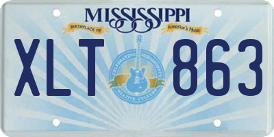 MS license plate XLT863