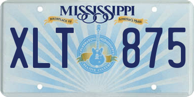 MS license plate XLT875