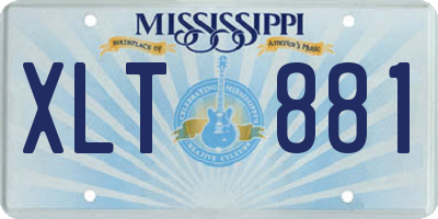 MS license plate XLT881