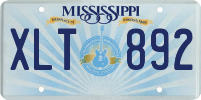 MS license plate XLT892