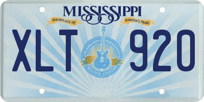 MS license plate XLT920