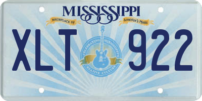 MS license plate XLT922