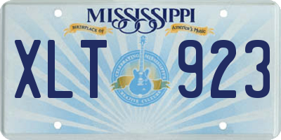 MS license plate XLT923