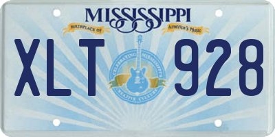 MS license plate XLT928