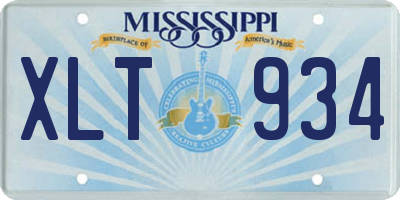 MS license plate XLT934