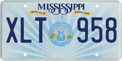 MS license plate XLT958