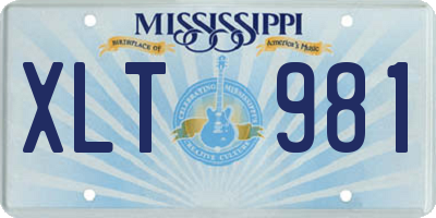 MS license plate XLT981