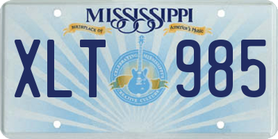 MS license plate XLT985