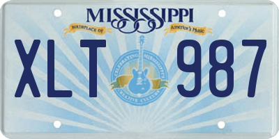MS license plate XLT987