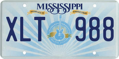 MS license plate XLT988