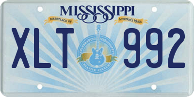 MS license plate XLT992