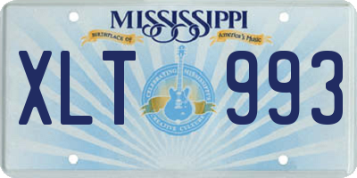 MS license plate XLT993