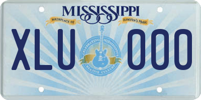 MS license plate XLU000