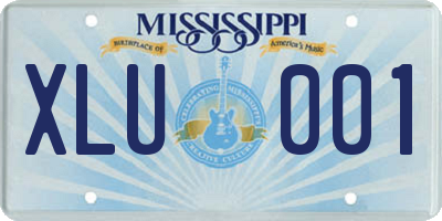 MS license plate XLU001