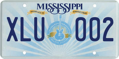 MS license plate XLU002