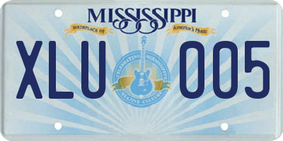 MS license plate XLU005