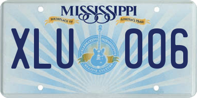 MS license plate XLU006