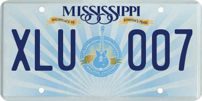 MS license plate XLU007