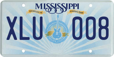 MS license plate XLU008