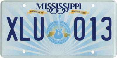 MS license plate XLU013