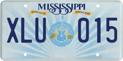 MS license plate XLU015