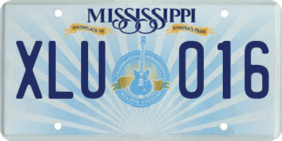 MS license plate XLU016