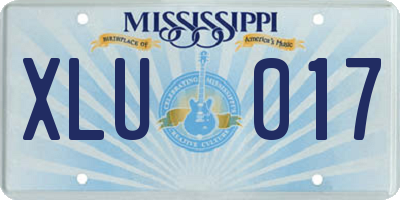 MS license plate XLU017