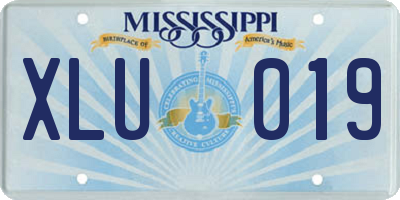 MS license plate XLU019