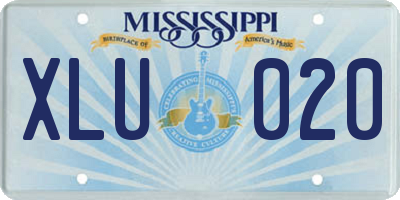 MS license plate XLU020