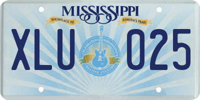 MS license plate XLU025
