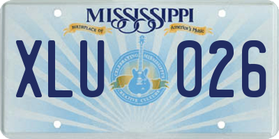MS license plate XLU026
