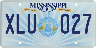 MS license plate XLU027
