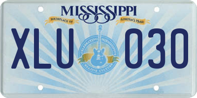 MS license plate XLU030