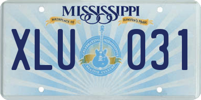 MS license plate XLU031