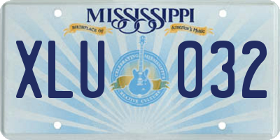 MS license plate XLU032