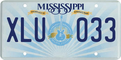 MS license plate XLU033