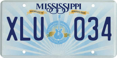 MS license plate XLU034