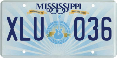 MS license plate XLU036