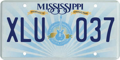 MS license plate XLU037