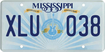 MS license plate XLU038