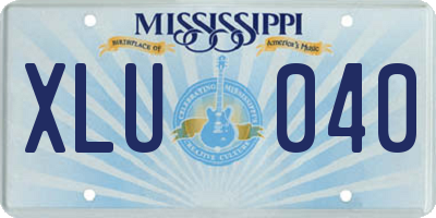 MS license plate XLU040